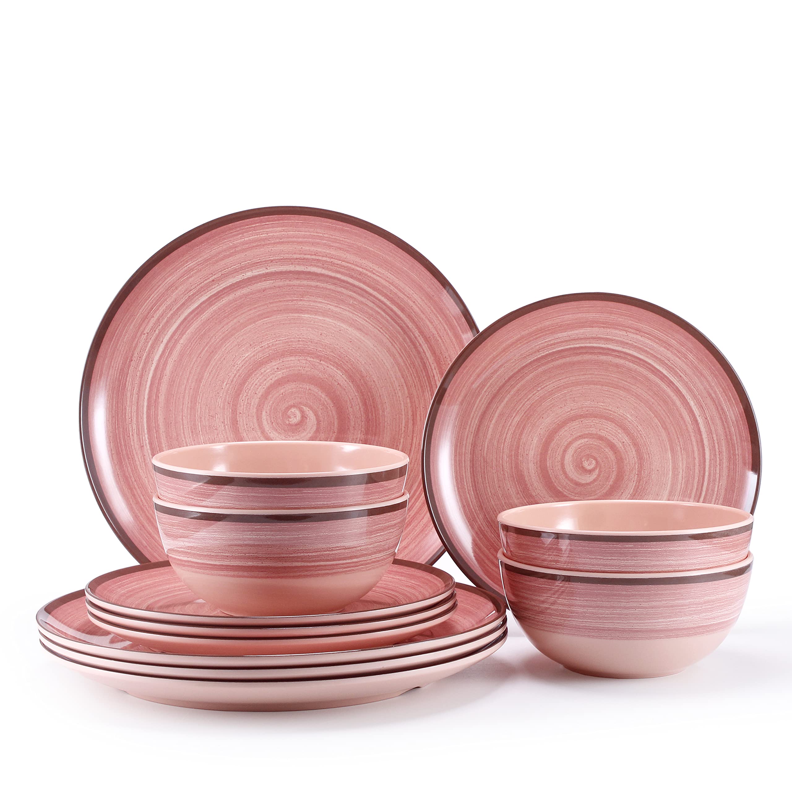 Dinnerware Set 12Pcs, Plates And Bowls Sets for 4