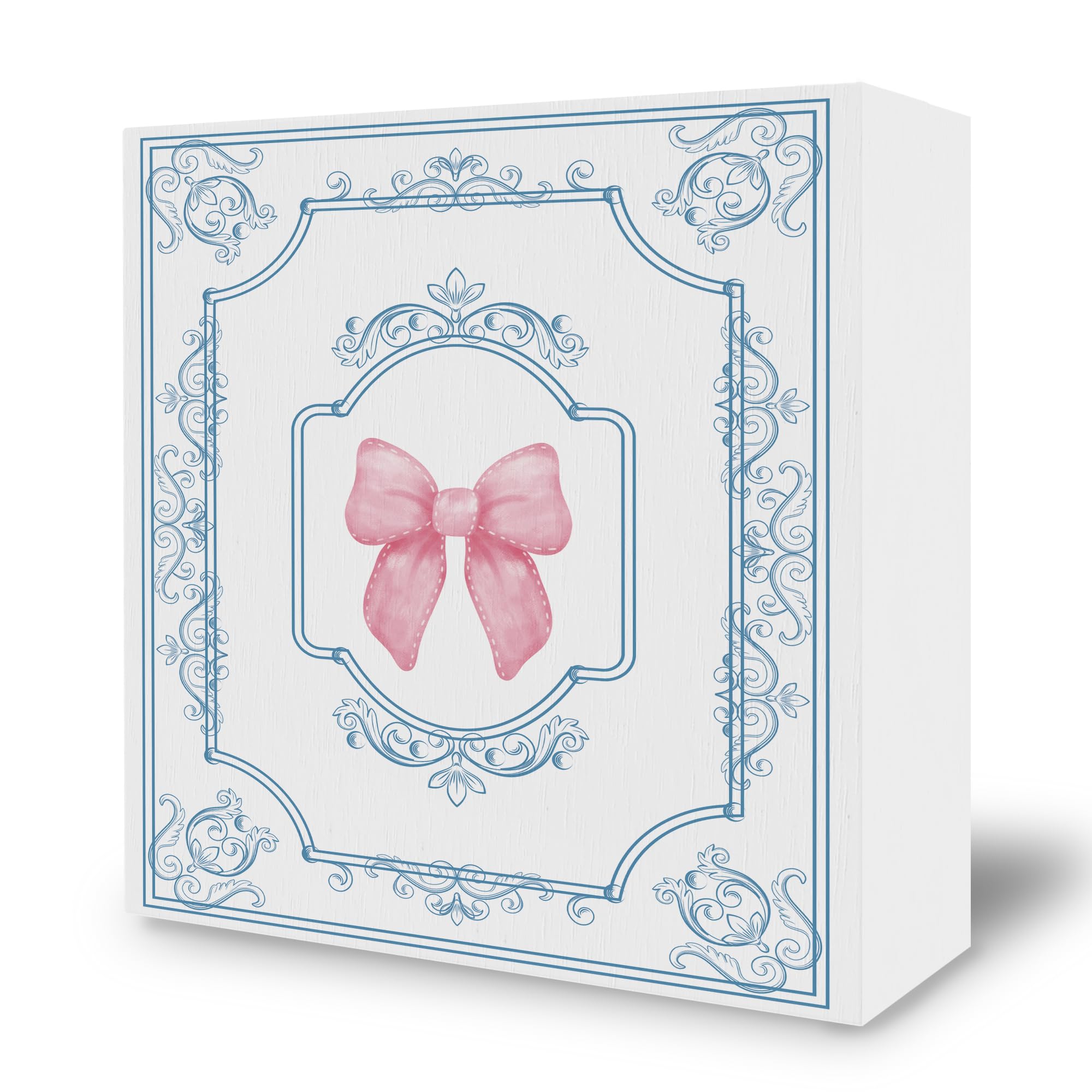 Preppy Pink Bows Desk Decor Decorations, 5x5 Inches