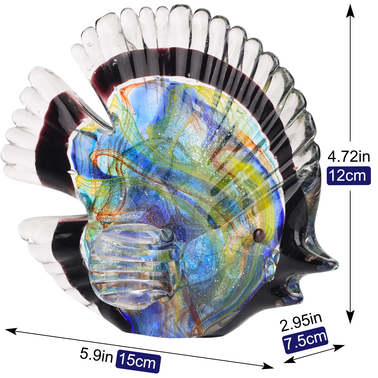 Hand Blown Glass Conch - Coastal Home Decor Conch Corners, Glass Art Conch Sculptures, Office Decor Blown Glass Art, Living Room Table Centerpieces, Bathroom Shelf Tops And Cabinet Decor