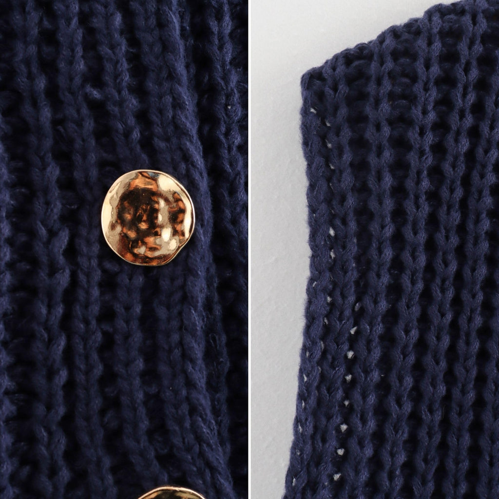 Women's Cropped Sweater Vest Cute Crewneck Button Down Sleeveless Crop Knit Cardigan with Pocket