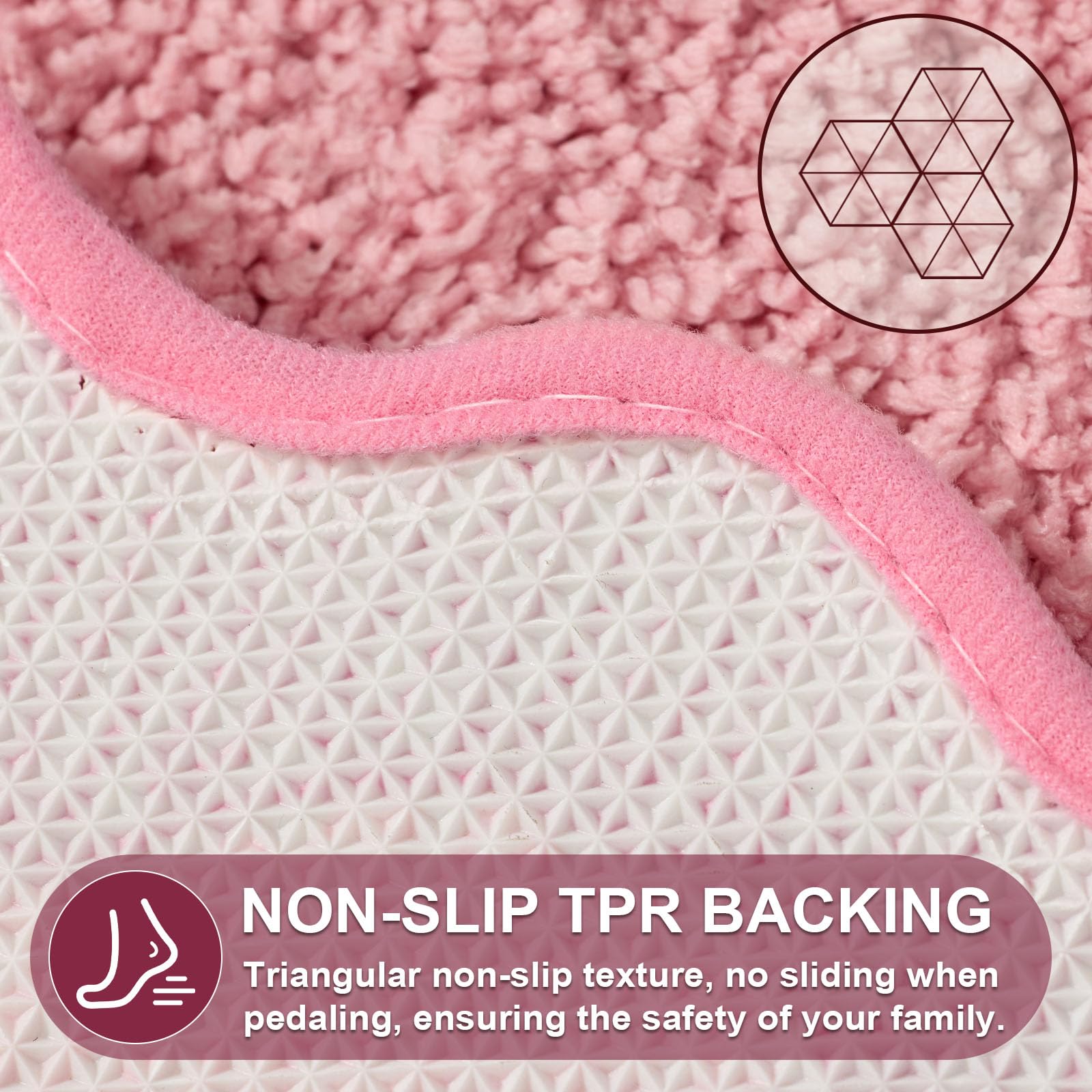 Cute Scalloped Bath Mat, Fun Plush Microfiber Scallop Bathroom Rugs Non Slip Washable Quick Dry Absorbent