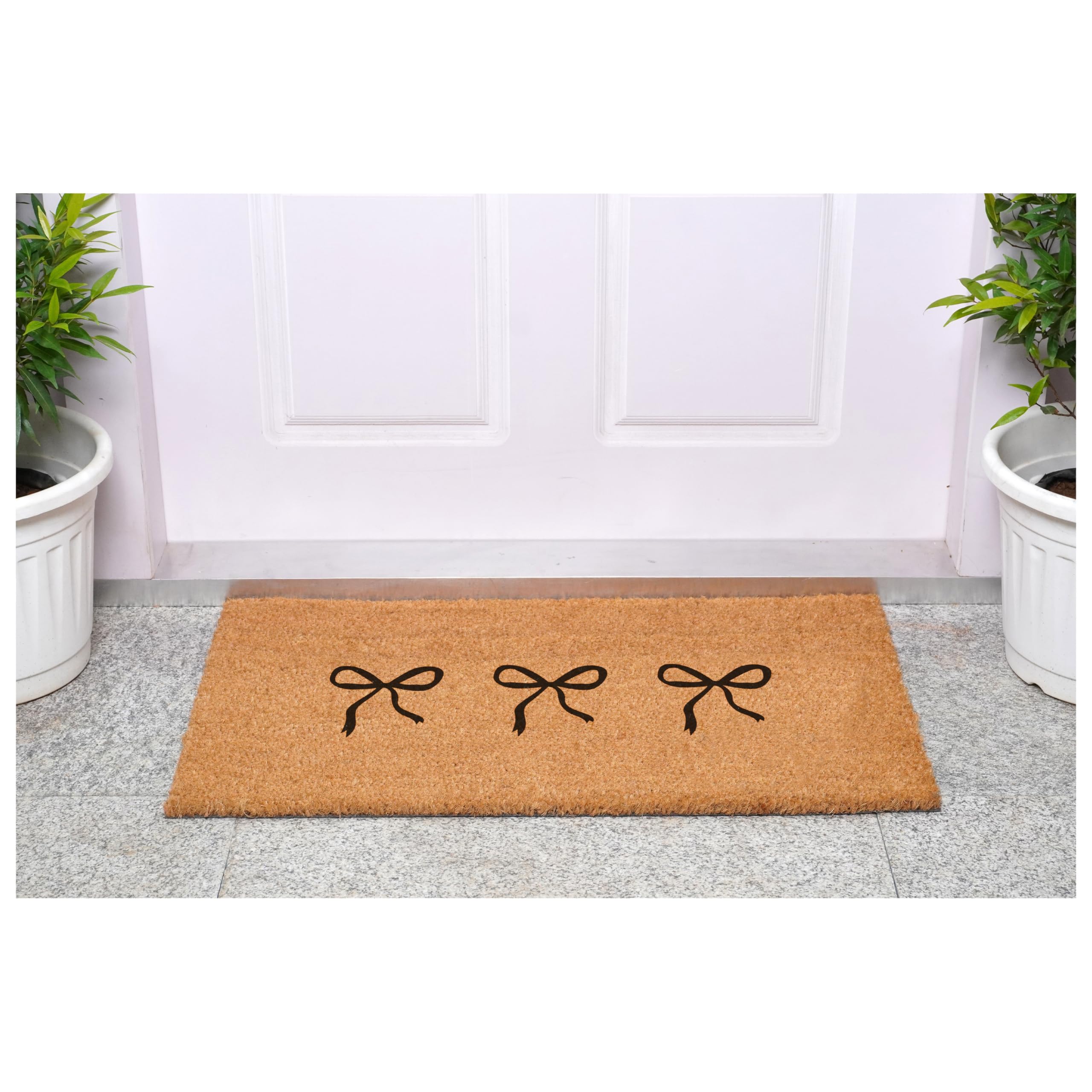 Pink Bow Trio Doormat (17" x 29")