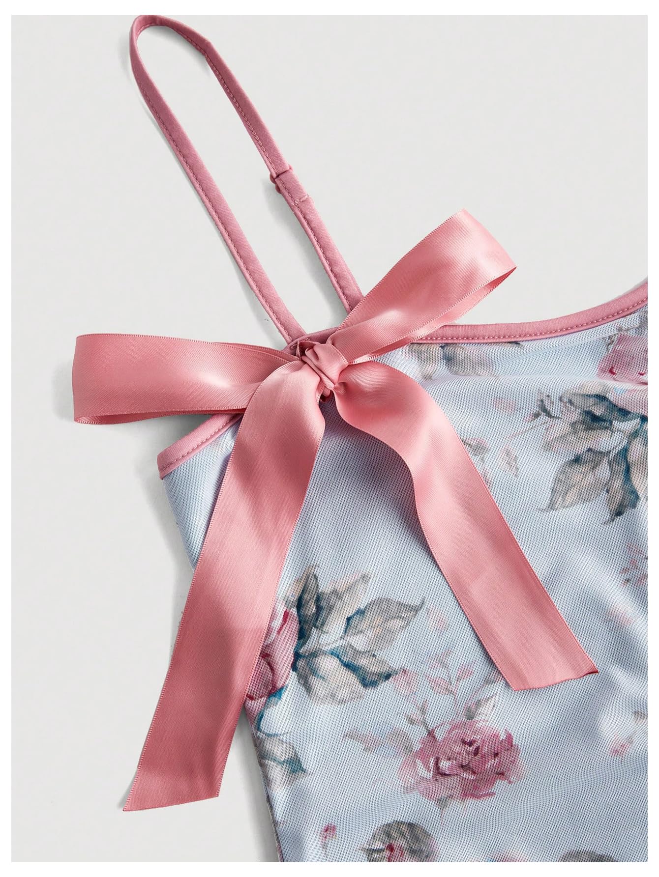 Asymmetric Women's Floral Print Bowknot Bodycon Maxi Dress Sleeveless Strap Fishtail Dress