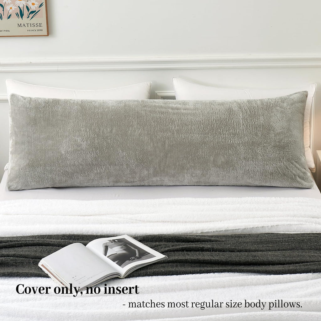 Faux Fur Pillow Cases Set of 2, Luxury Ultra Soft Fuzzy Pillowcases, Fluffy Plush Velvet Pillow Covers with Zipper, Cozy Warmth and No Shedding