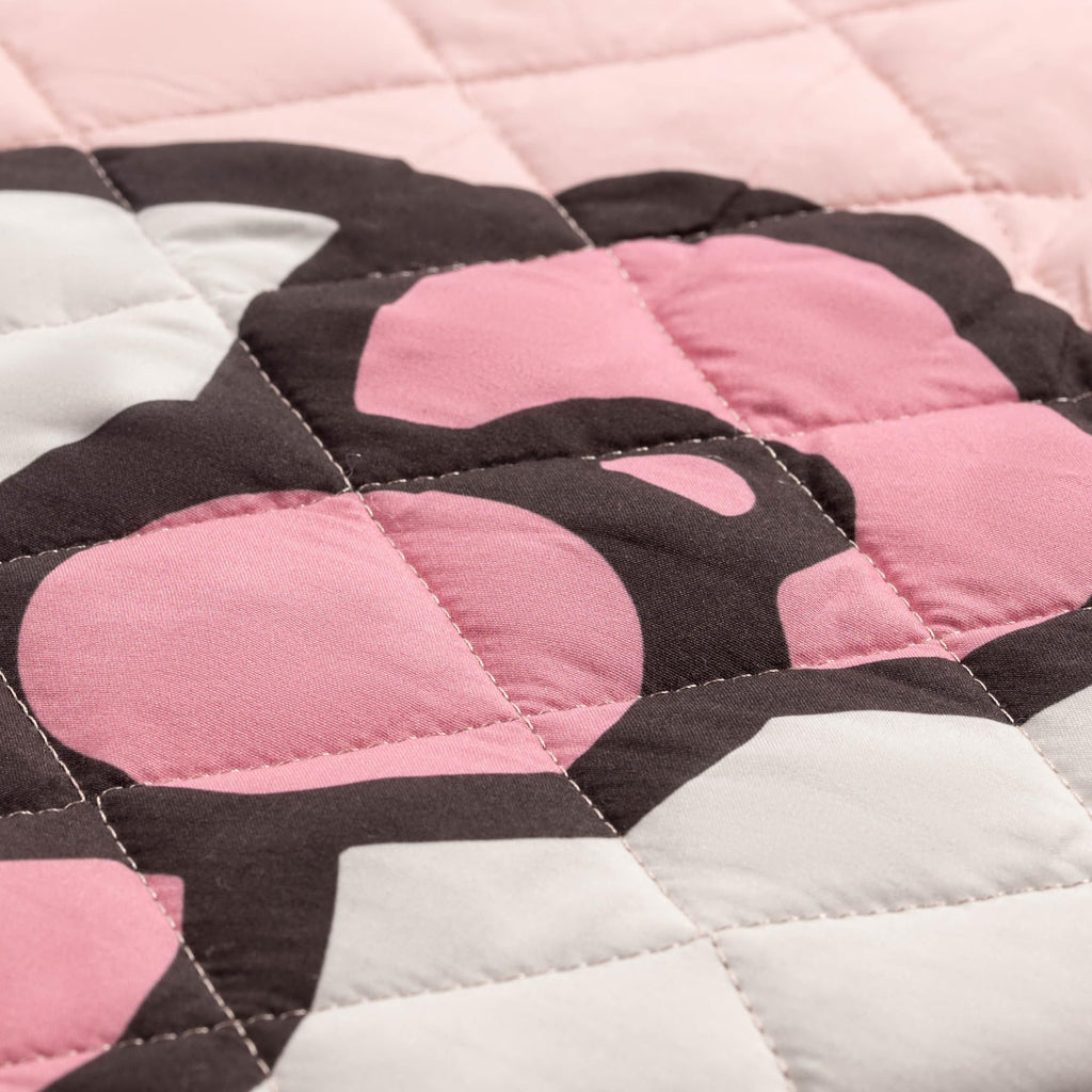 Hello Kitty Pink Stripes & Hearts Quilt & Sham Set - Super Soft Lightweight Bedspread Set