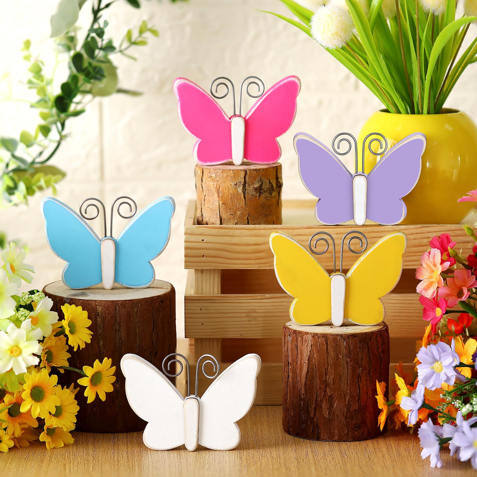 Spring Decor Flower Butterfly Table Decorations Spring Tiered Tray Decor
