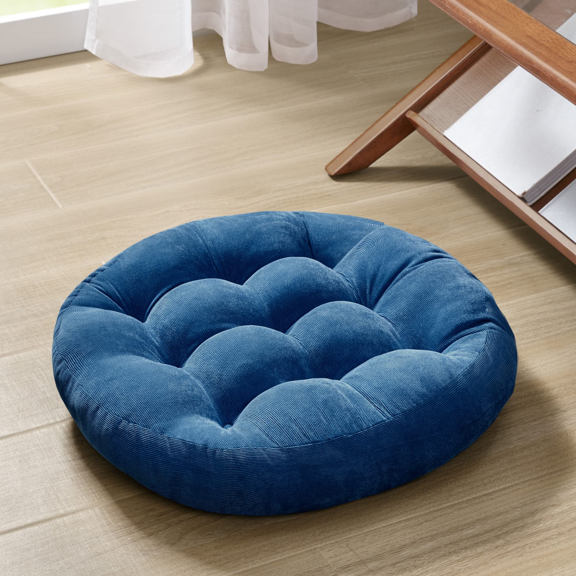 Square Large Pillows Seating Meditation Floor Pillow, Tufted Corduroy Cushion for Living Room