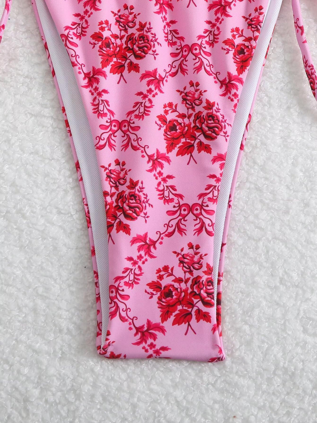 Women's Ditsy Floral Print Bathing Suit High Waisted Halter All Over Swimsuit Bikini Set