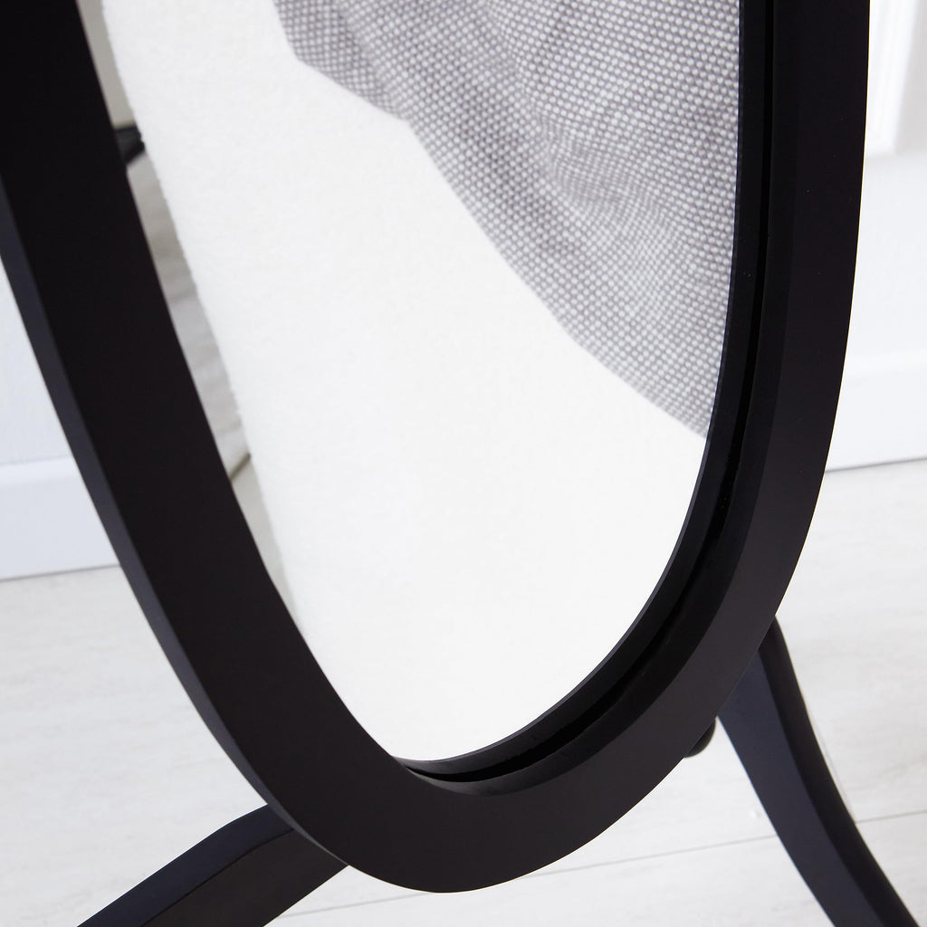 Wooden Antique Floor Free Standing Mirror/Traditional Style 60" Oval