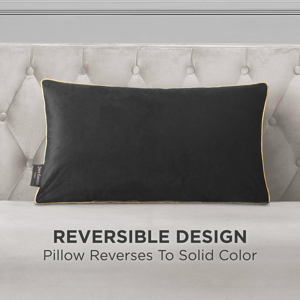 Juicy Couture Rectangle 1-Piece Living Room and Bedroom Décor, Decorative Accent, Premium Reversible Throw Pillow