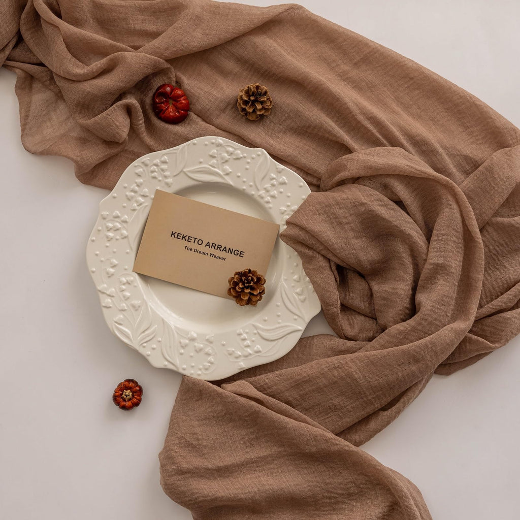 Table Runner Cheese Cloth Rustic Gauze Cheesecloth Table Runner 120 Inch 10 FT Sheer Boho Home Decorations