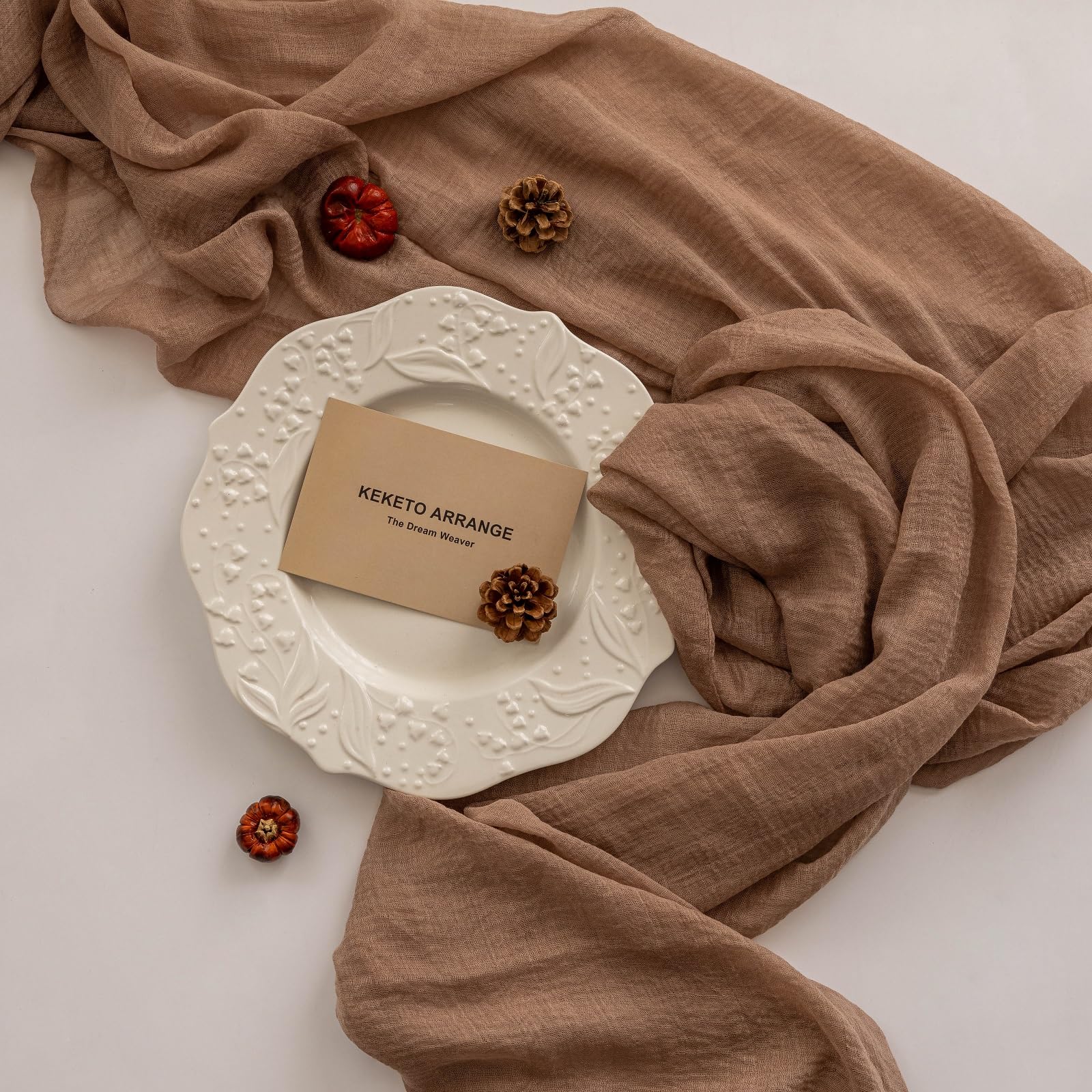 Table Runner Cheese Cloth Rustic Gauze Cheesecloth Table Runner 120 Inch 10 FT Sheer Boho Home Decorations