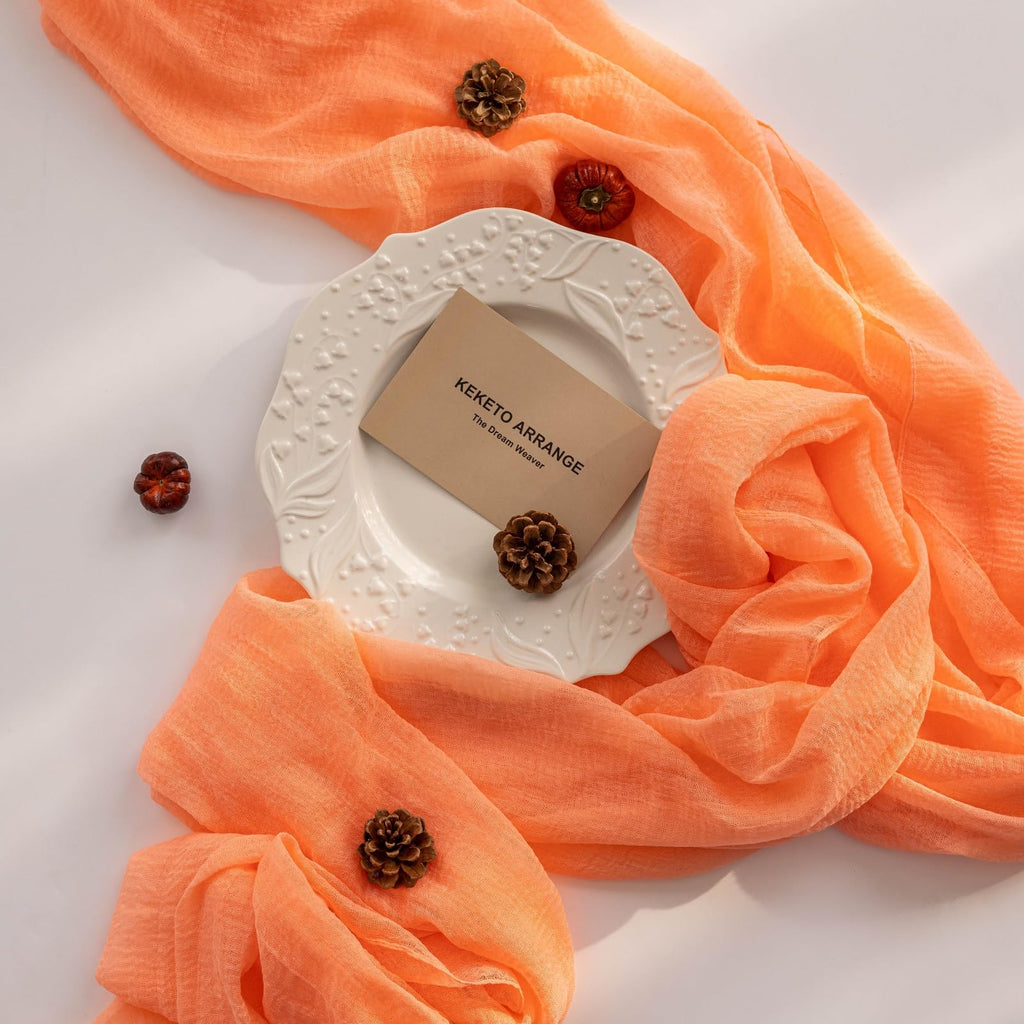 Table Runner Cheese Cloth Rustic Gauze Cheesecloth Table Runner 120 Inch 10 FT Sheer Boho Home Decorations