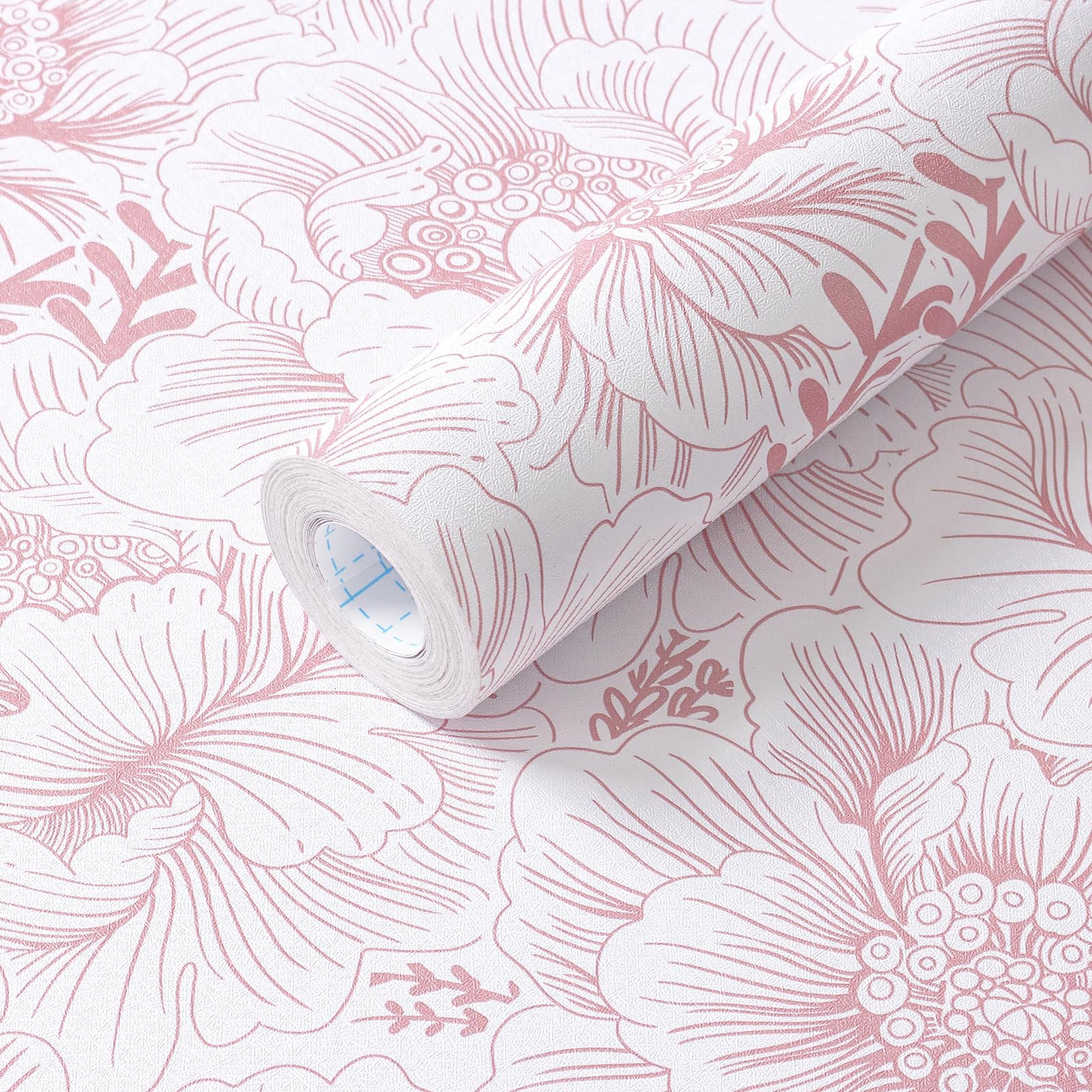 Floral Peel and Stick Wallpaper Boho Contact Paper Pink and White Self Adhesive Removable Wallpaper