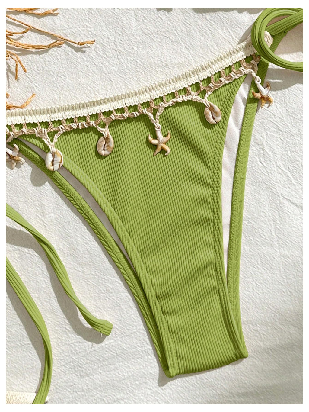 Women's 2 Piece Halter Triangle Bathing Suit Ribbed Bikini Swimsuits