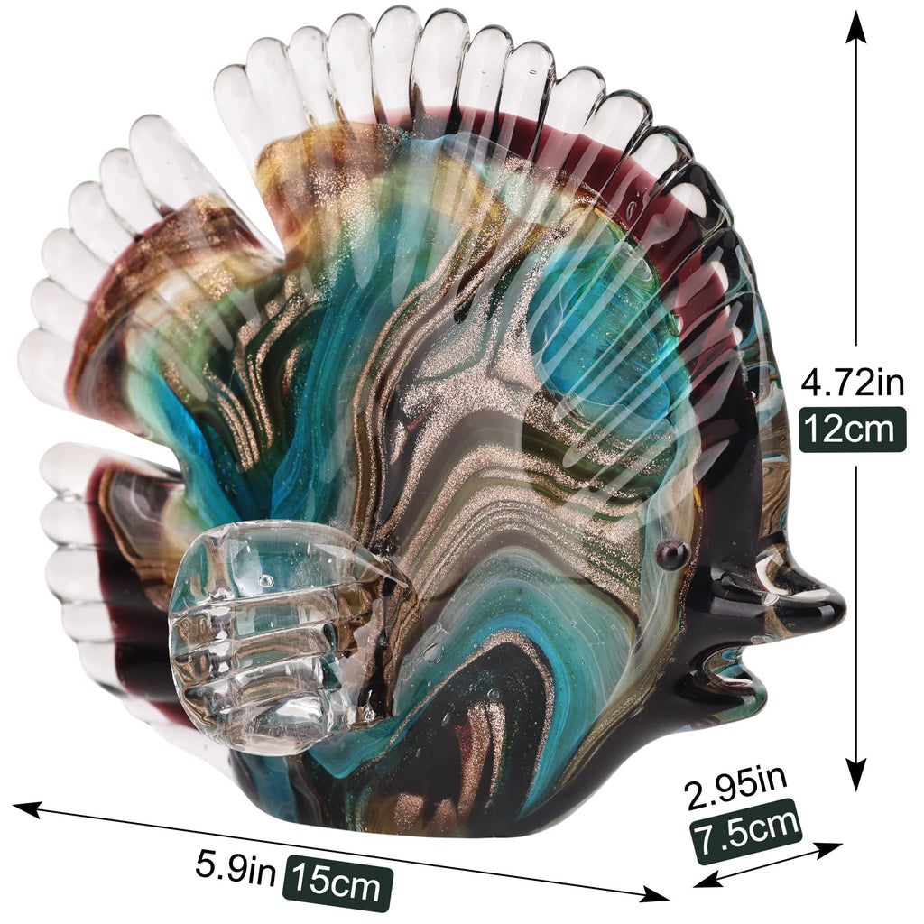 Hand Blown Glass Conch - Coastal Home Decor Conch Corners, Glass Art Conch Sculptures, Office Decor Blown Glass Art, Living Room Table Centerpieces, Bathroom Shelf Tops And Cabinet Decor