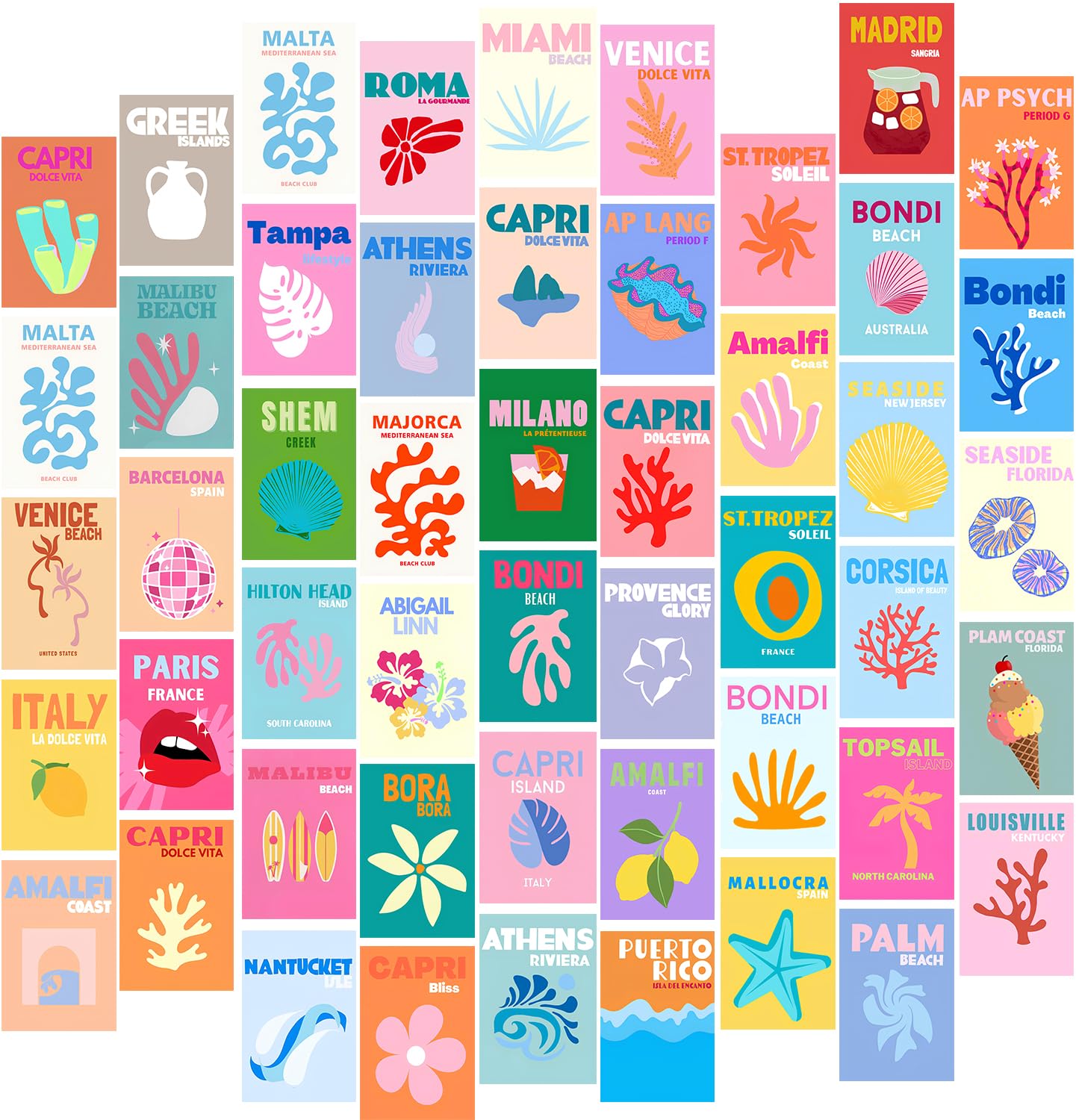 Coquette Room Decor Aesthetic Pictures 50 PCS - Coquette Wall Art Prints 4"x6", Trendy Cute Wall Decor