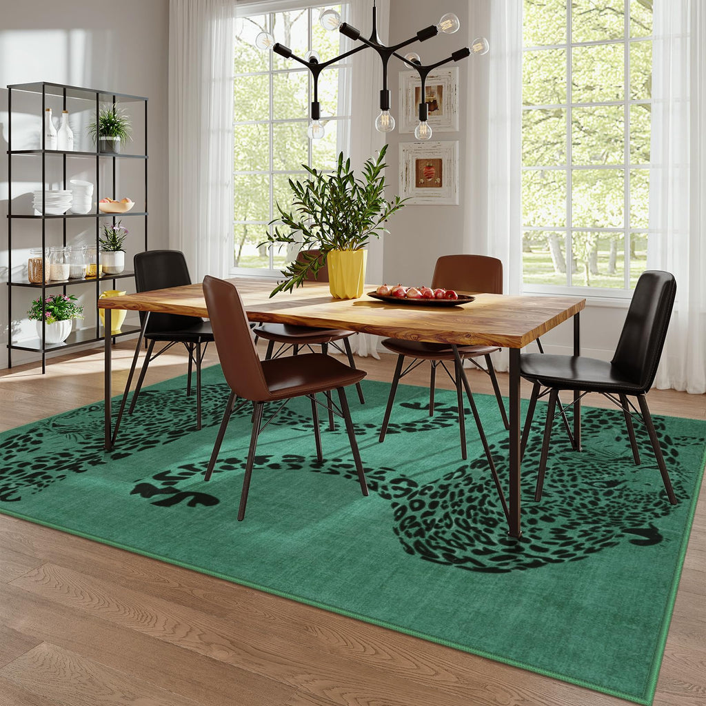 Leopard Print Area Rug â€?Soft, Washable, Non-Slip, Stain-Resistant Rug