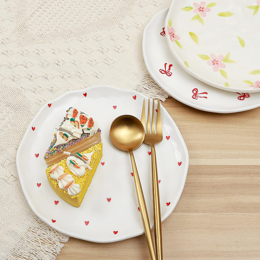 Ceramic Dinner Plates, 8" Modern Rustic Appetizer Plate