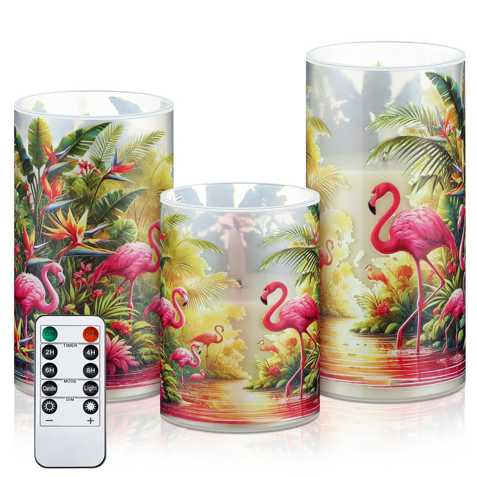 Coquette Flameless Candles LED Battery Pillar Candles Set Battery Operated with Remote