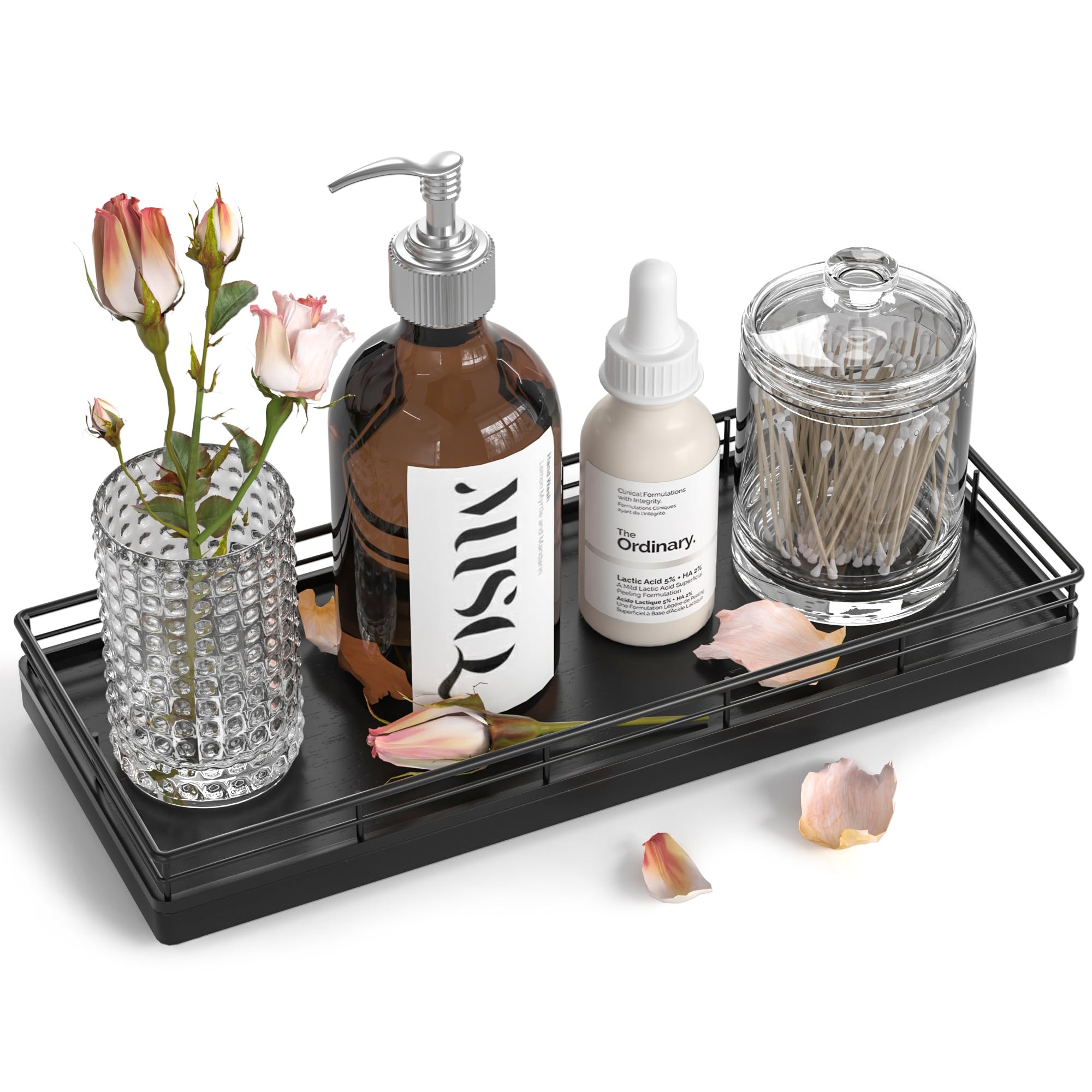 Vanity Tray for Jewelry Candle Makeup Perfume Holder Toilet Tank Tray Soap Cologne Organizer