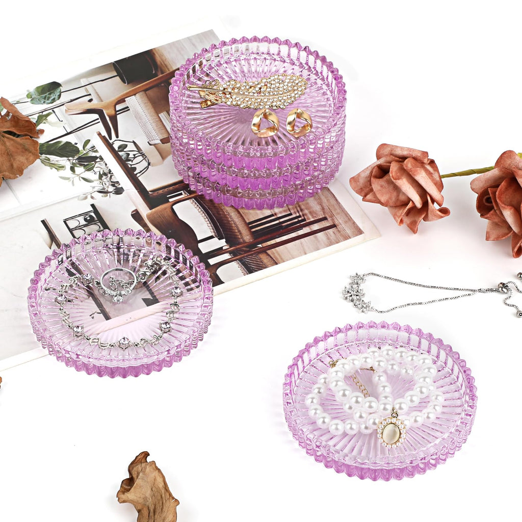 Modern Clear Coaster Set of 8- Glass Coasters for Drinks Crystal Coasters Round Cup Coasters