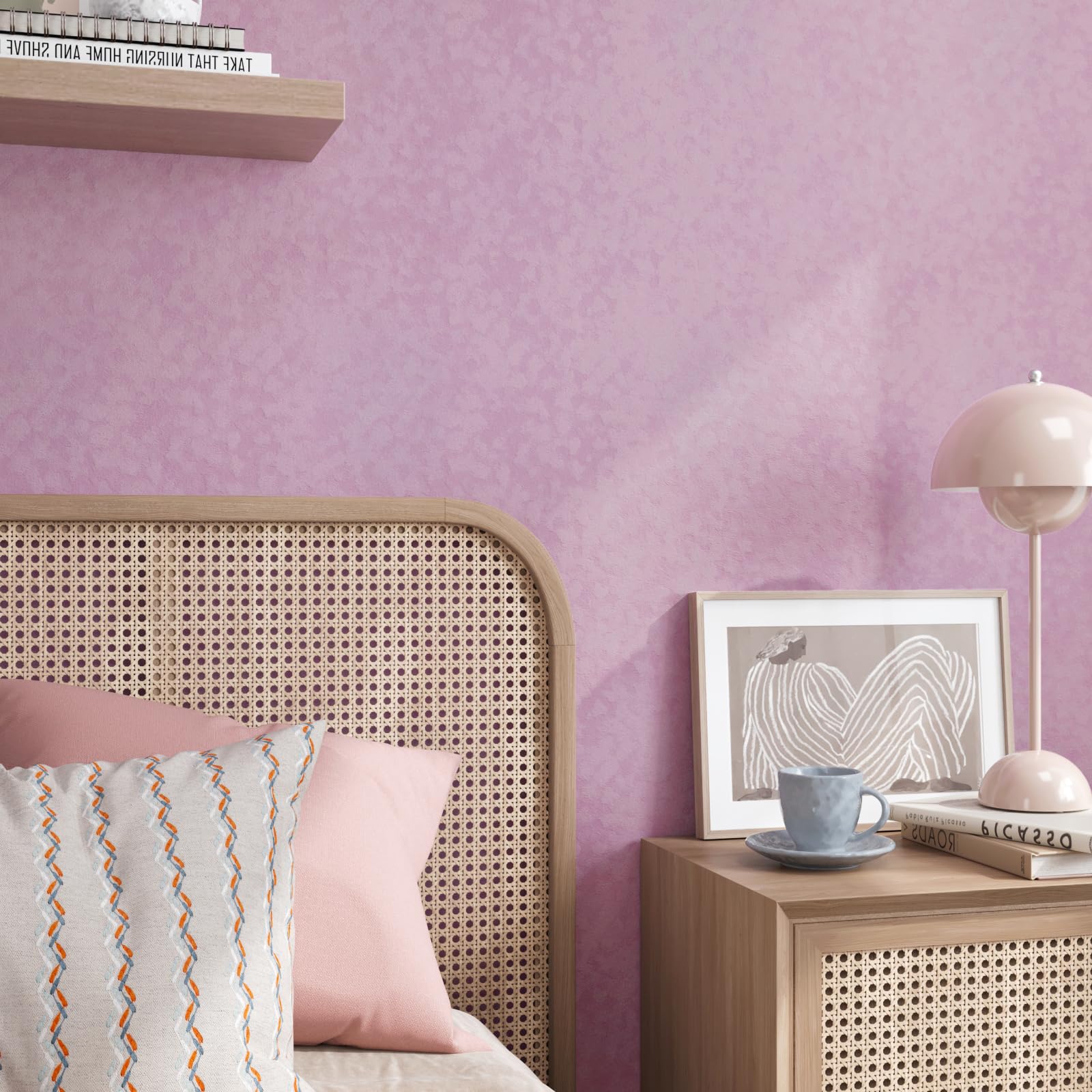 Velvet Wallpaper Peel and Stick Pink Contact Paper Self Adhesive Velvet Flocking Liner for Jewelry Drawer 12"x80" Fabric Felt Drawer Liner for Girls Bedroom Dressers Displays Decor