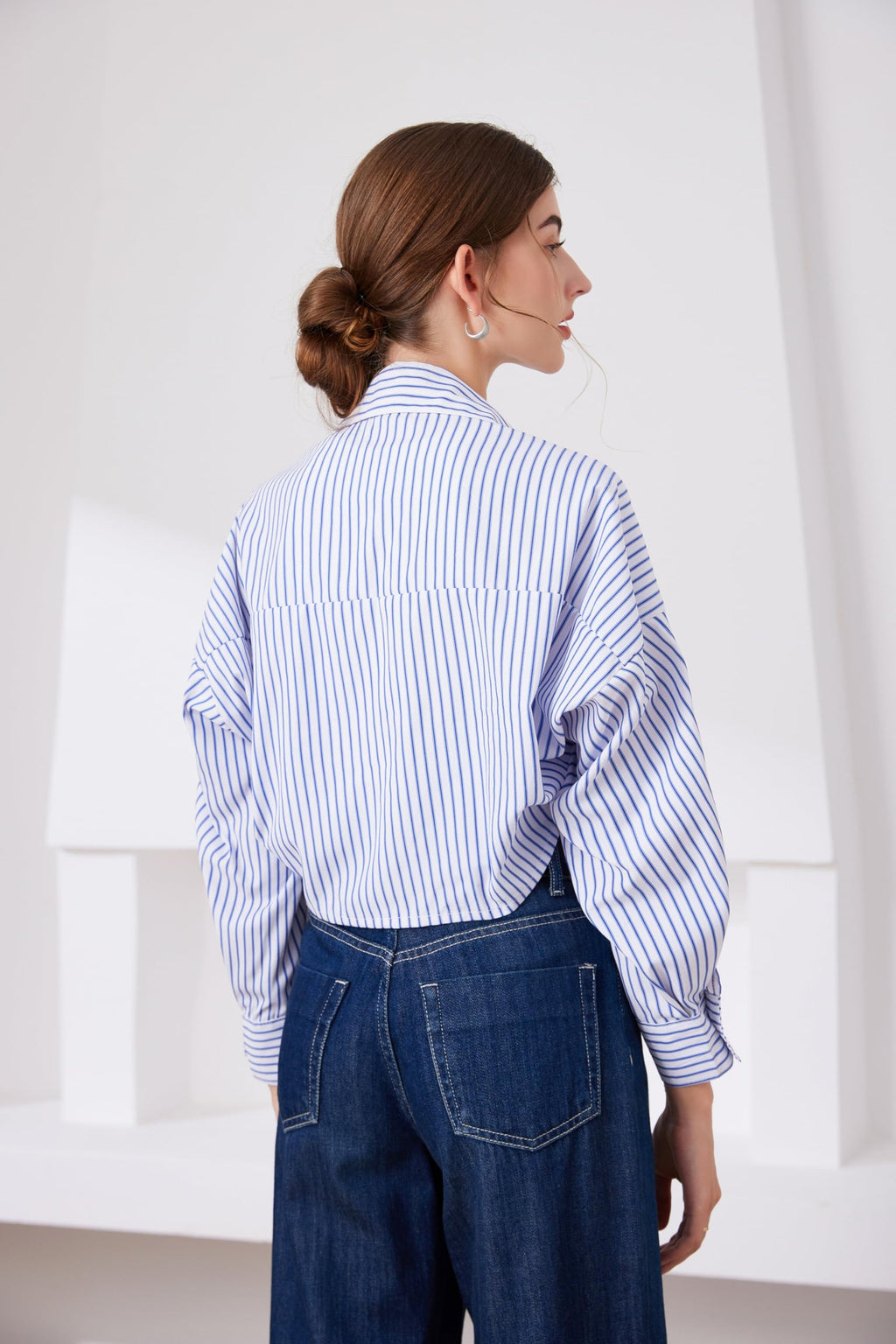 Fake Collar Long Sleeves Detachable Blouse False Collar Half Shirt Blouse Collar