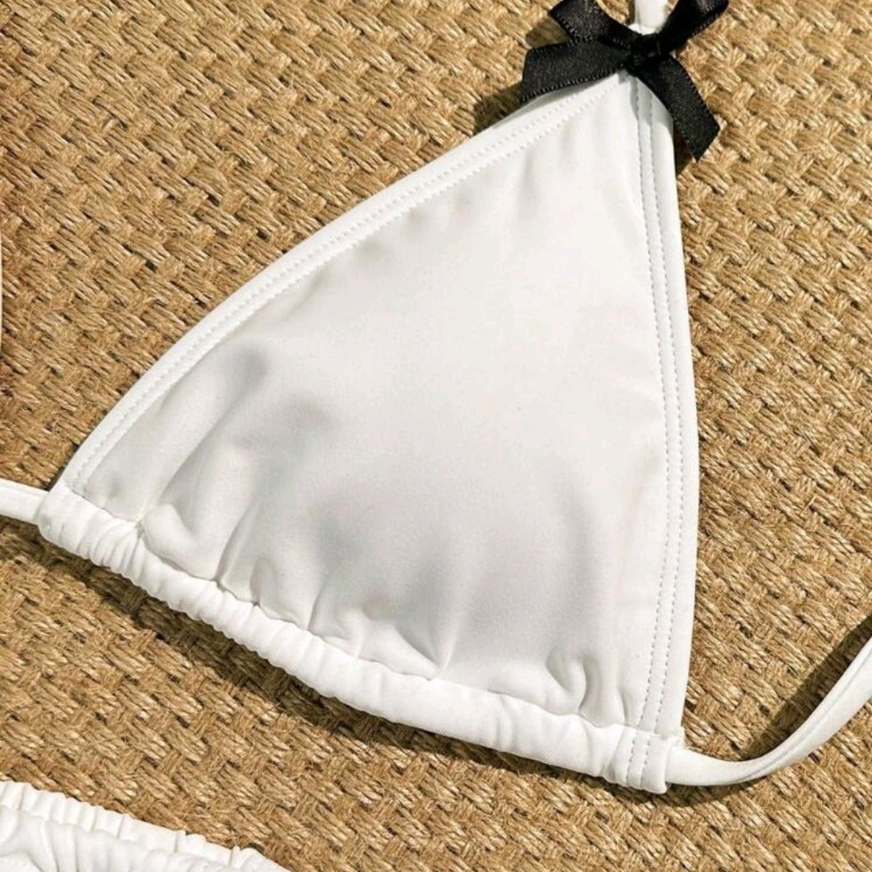 Cute Simple Women's Swimsuit Bow