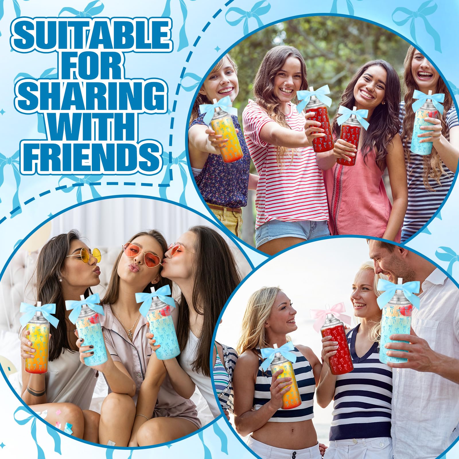 Color Bow Plastic Cups Coquette Bow Aesthetic Cup with Lids and Straws 14 oz Reusable Cute Bow Plastic Tumbler with Ribbon Bow