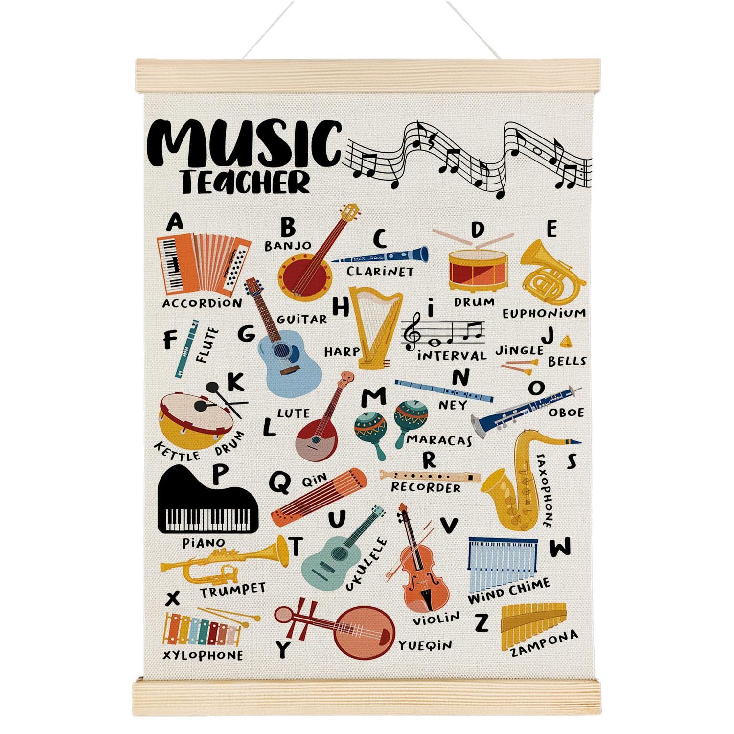 Coquette Teacher Wall Decor - Preppy Teacher Wall Art with Wooden Poster Hanger, for Office & Classroom, 12x16 Inch