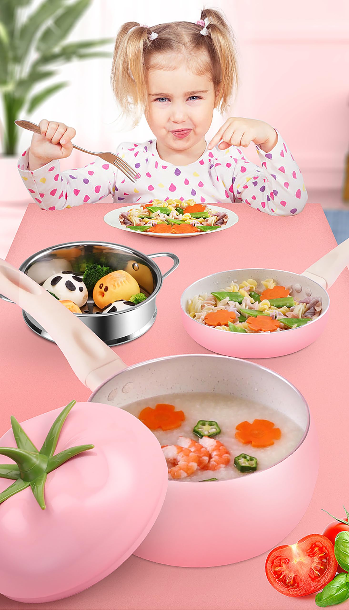 Fruit Tomato Shape Frying Pan Cooking Pot Tomato Shape Cookware Nonstick