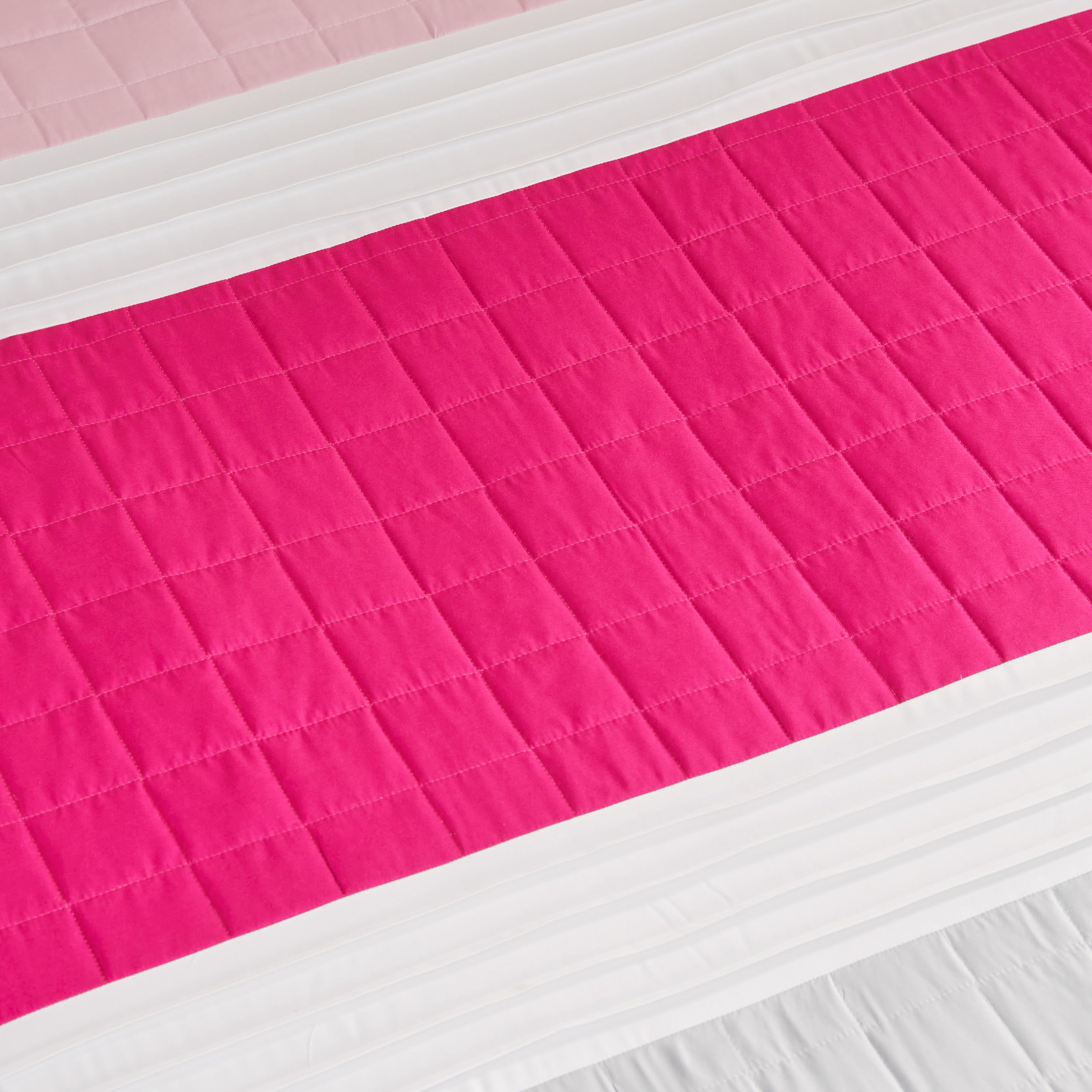 Juicy Couture Color Blocked King Striped 5-Piece Comforter Set - Pink/White/Grey Designer Bedding Set