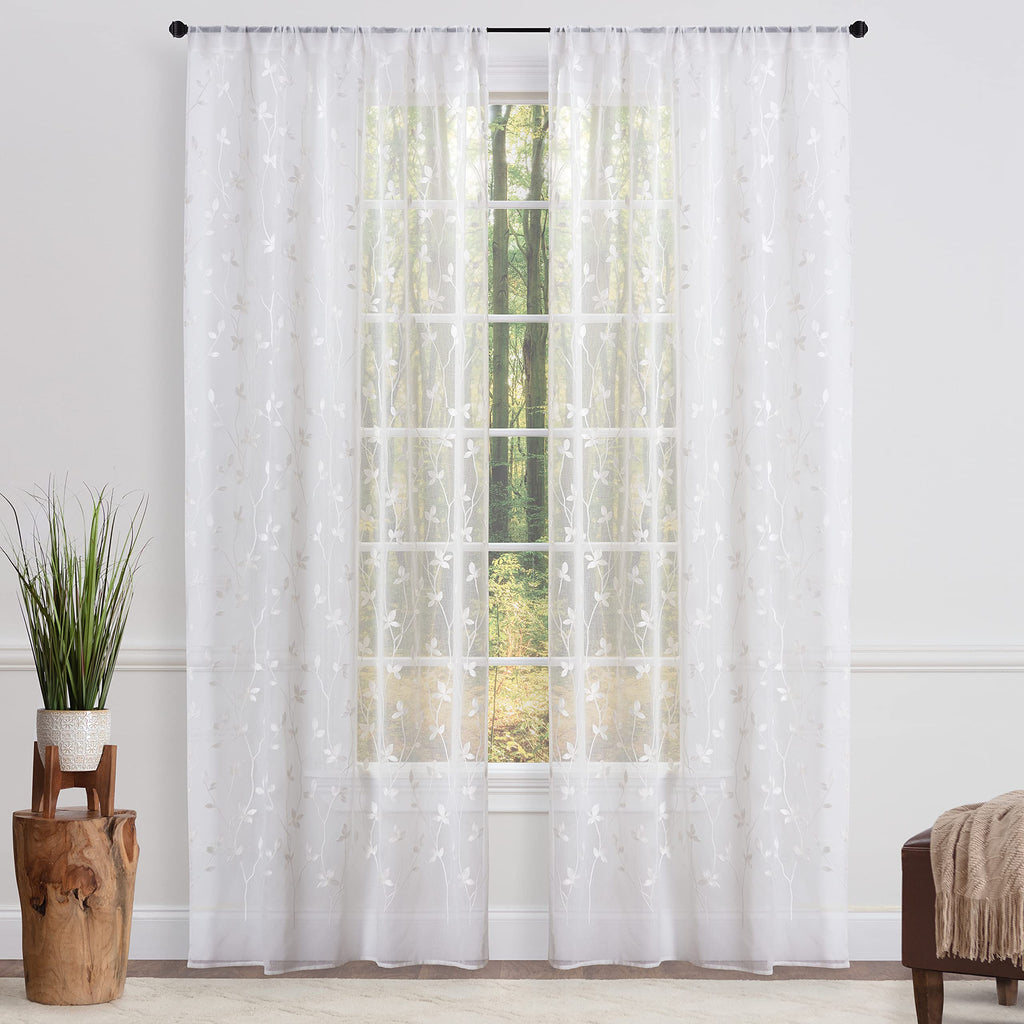 Embroidered Vine Curtains - Sheer Curtains