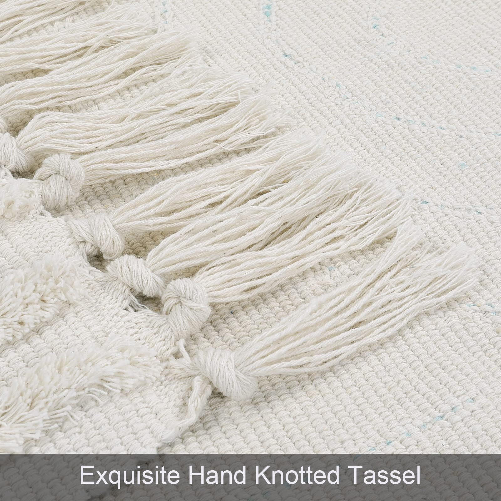 Washable Kitchen Runner Rug - Hand-Woven Bathroom Runner Rug with Tassels, Terracotta Entryway Runner Rug, Tufted Rainbow Bedroom Rug Runner, Hallway Rug for Laundry/Living Room