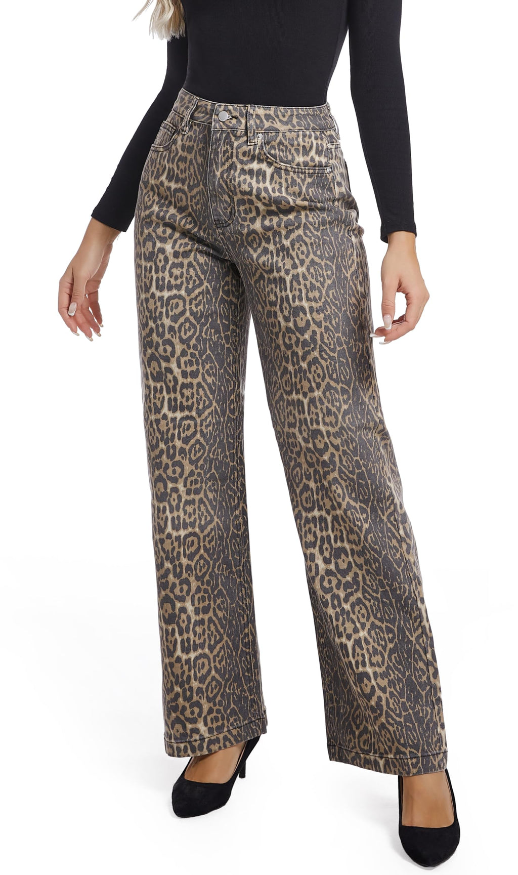 Women's Jeans Straight Leg Casual High Waisted Stretch