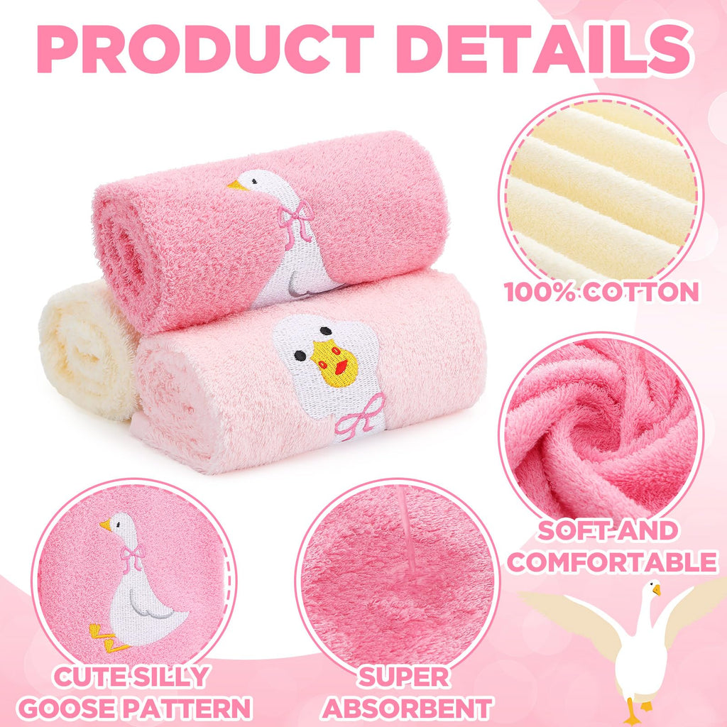 Hand Towels Embroidered Decorative Towel 100% Cotton Soft Absorbent Kitchen Facecloth Preppy Bathroom Decor 13.7 x 29.5''