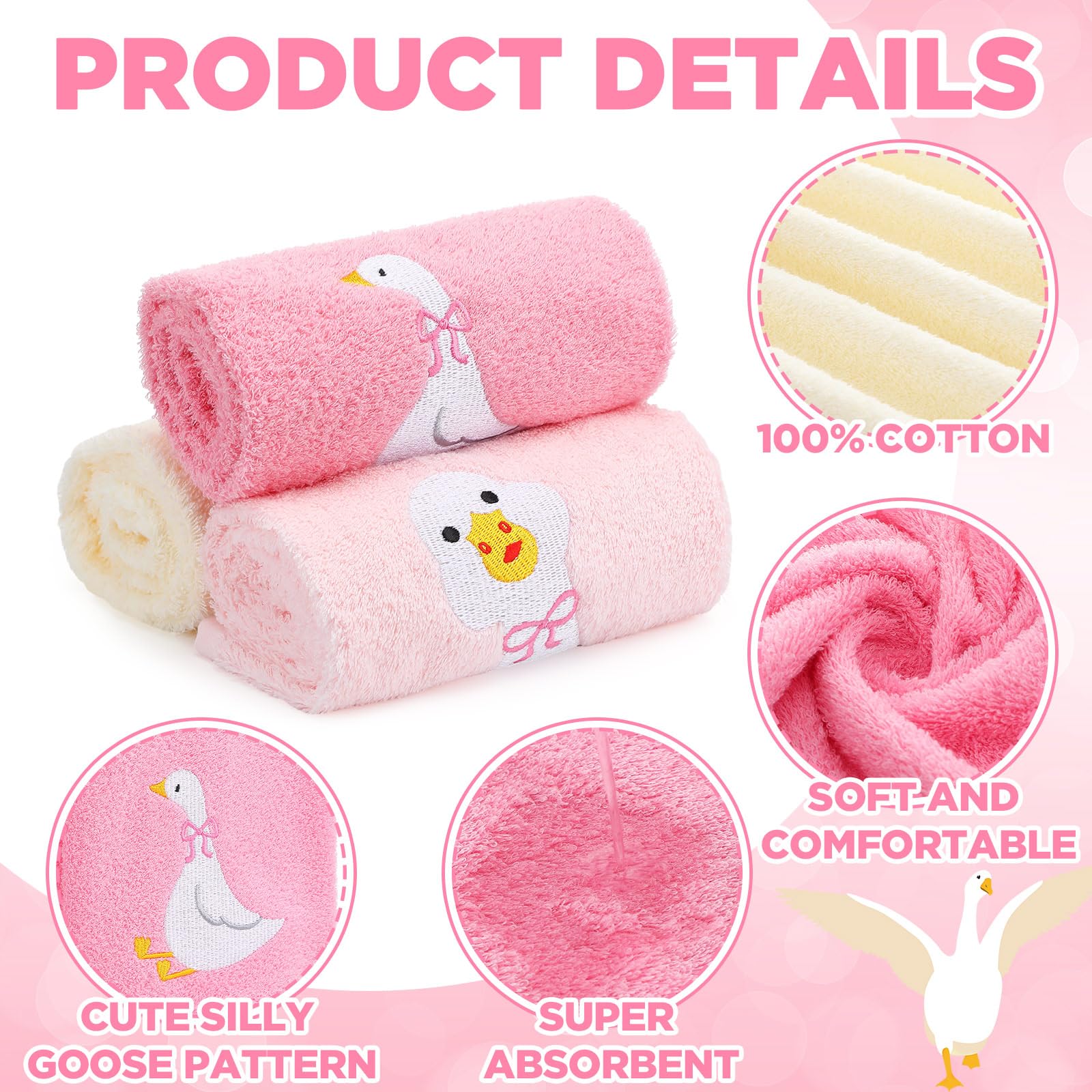 Hand Towels Embroidered Decorative Towel 100% Cotton Soft Absorbent Kitchen Facecloth Preppy Bathroom Decor 13.7 x 29.5''