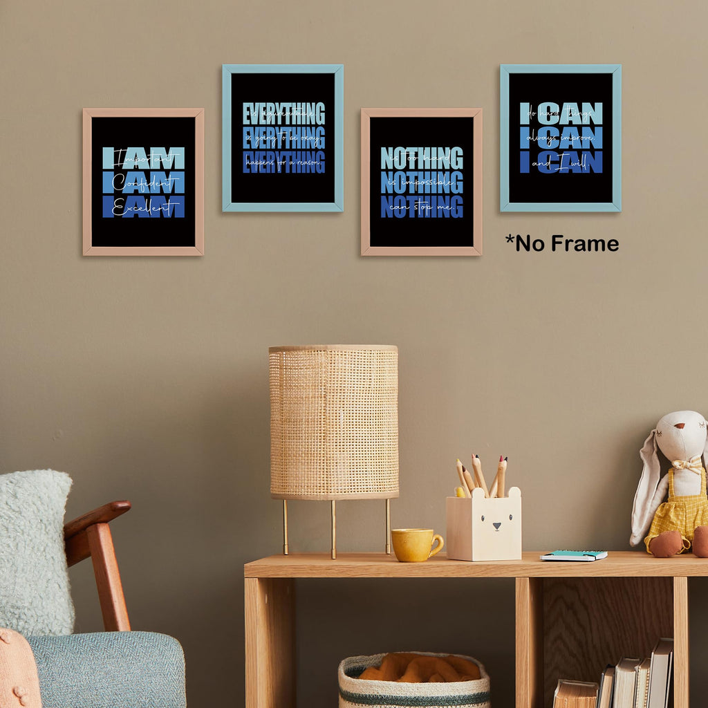 Set of 4 Inspirational Posters â€?Motivational Wall Art for Teen Girls & Women (8x10)