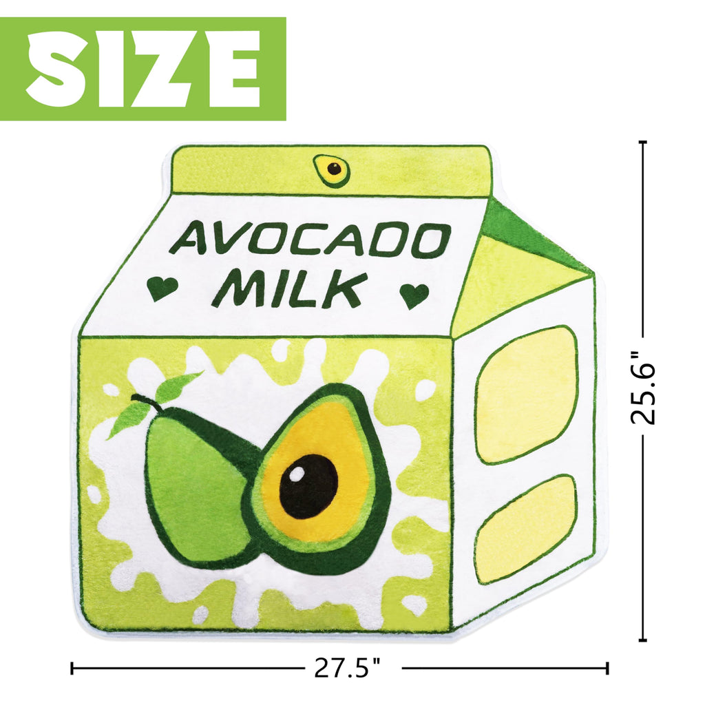 Cute Fruit Milk Rug Non-Slip Soft Washable Funny Irregular Shaped Bath Mat for Bathroom, Bedroom Living Room, 25.6"x27.5"