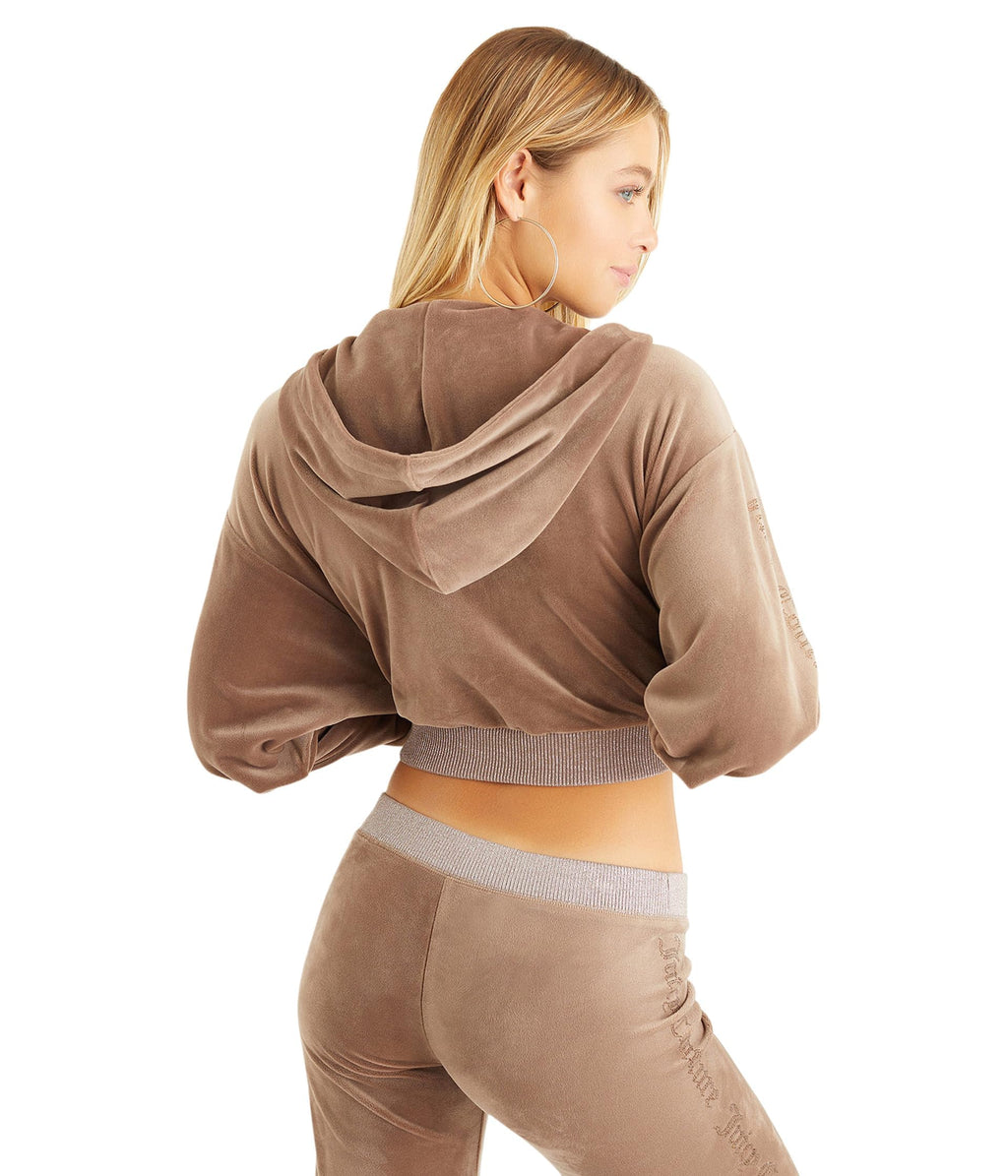 Juicy Couture Women's C Solid Classic Juicy Hoodie with Back Bling