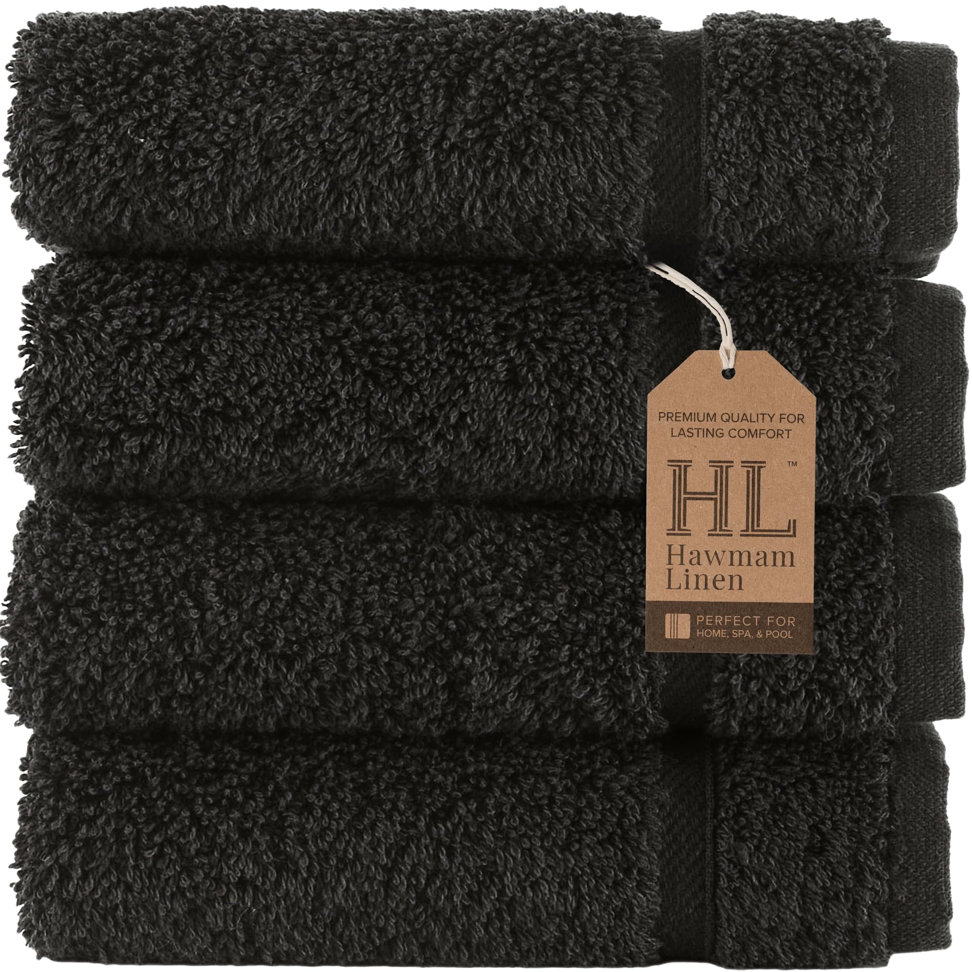 Linen Bath Towels Set for Bathroom Original Turkish Cotton Soft, Absorbent and Premium 2 Bath Towels, 2 Hand Towels, 2 Washcloths
