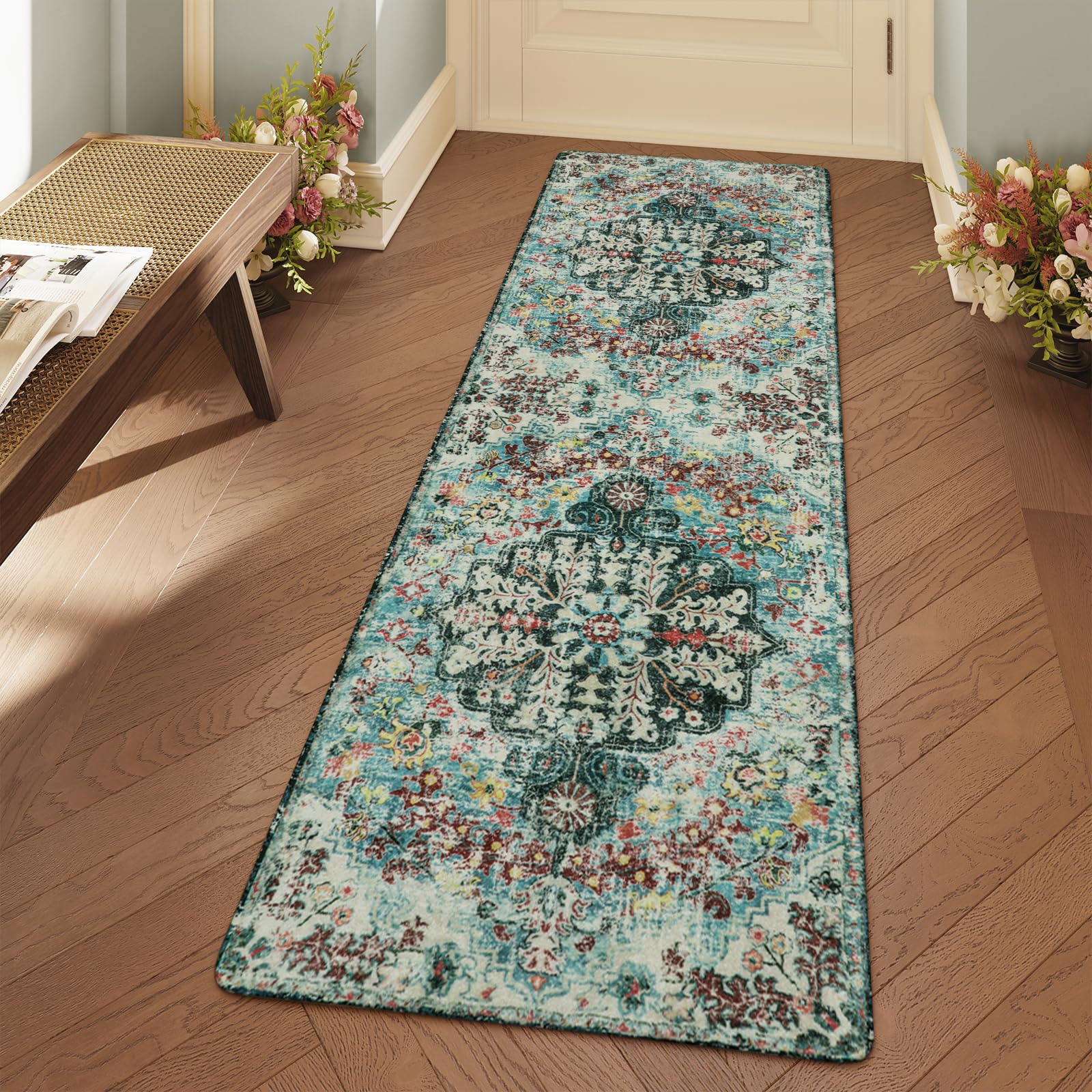 Floral Bohemian Medallion Area Rugs