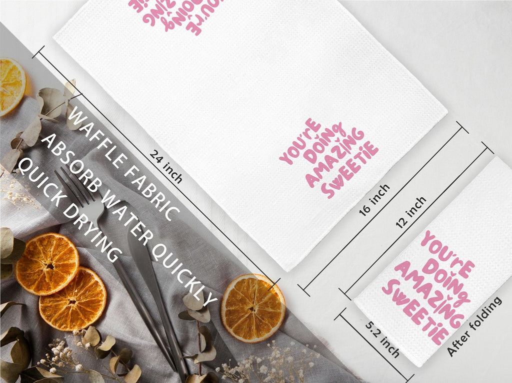 Retro Bathroom Kitchen Decor, Preppy Hand Dish Tea Towels 16×24 Inch