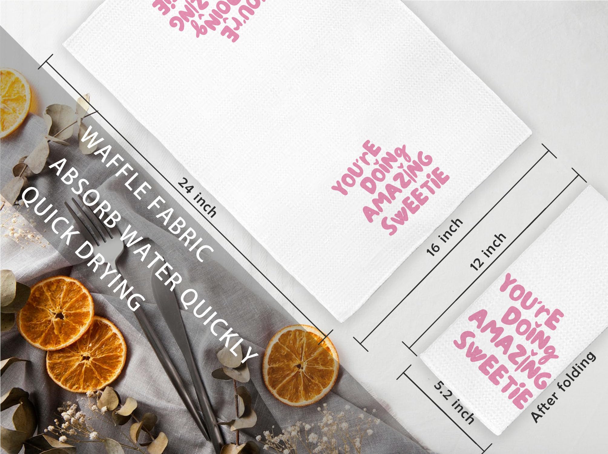 Retro Bathroom Kitchen Decor, Preppy Hand Dish Tea Towels 16×24 Inch