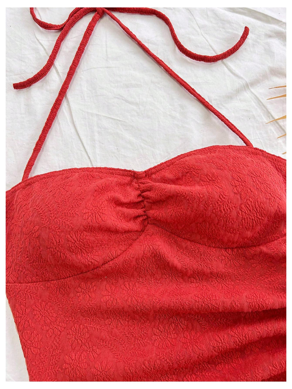 Women's Floral Print Halter Dress Sleeveless Drawstring Asymmetrical Hem Bodycon Dress