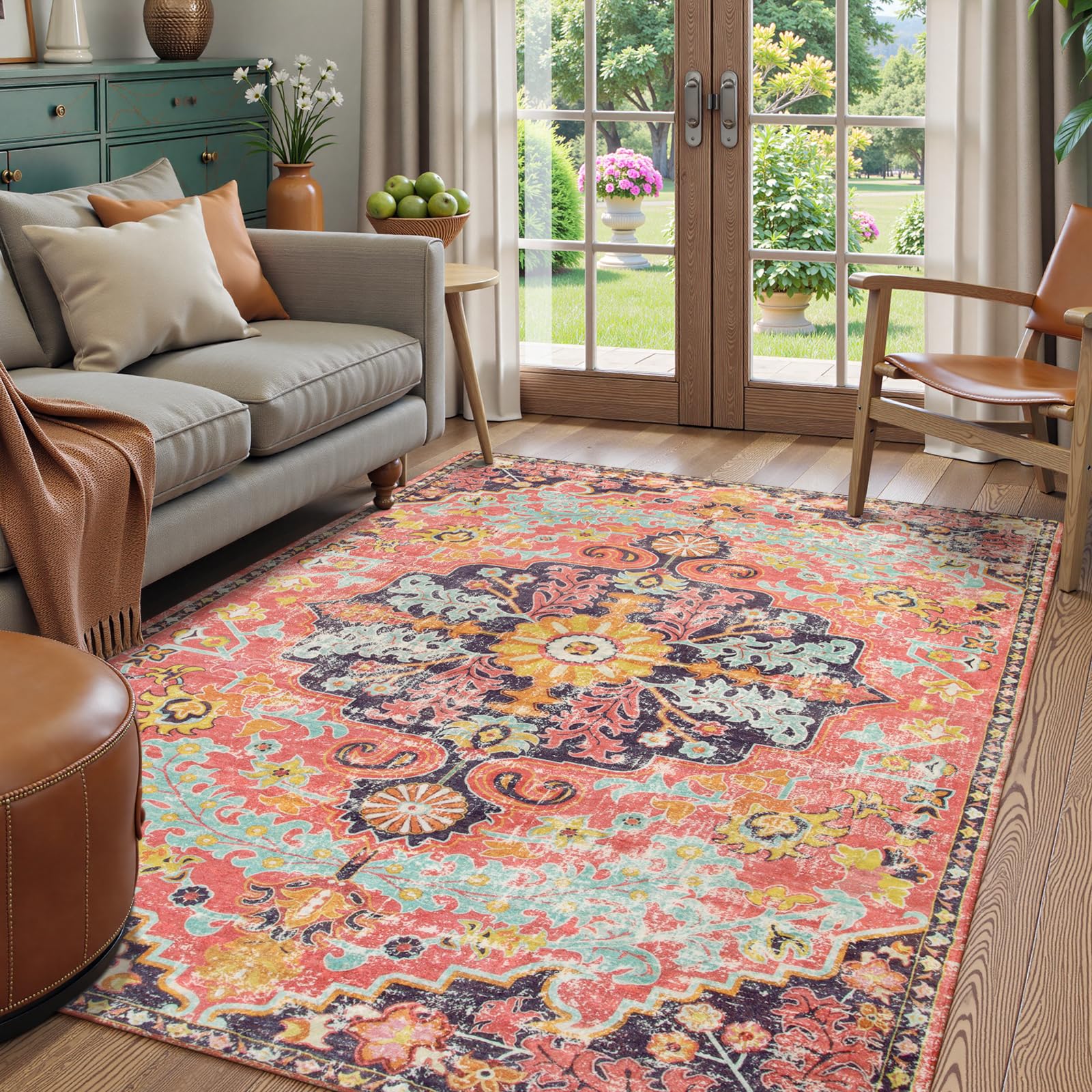 Floral Bohemian Medallion Area Rugs