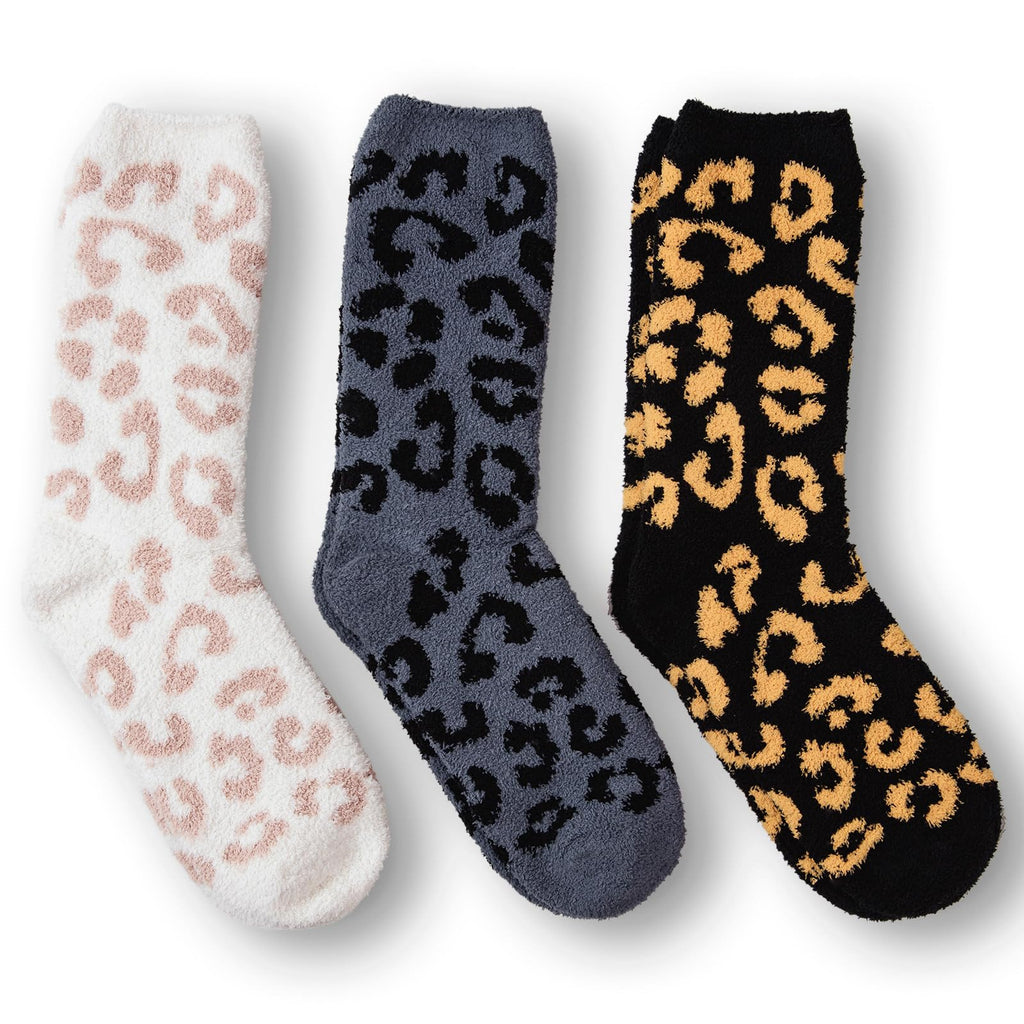 Fuzzy Socks for Women Leopard Print,Microfiber Cozy Socks Fluffy Warm Socks for Women, Luxury Gifts for Women