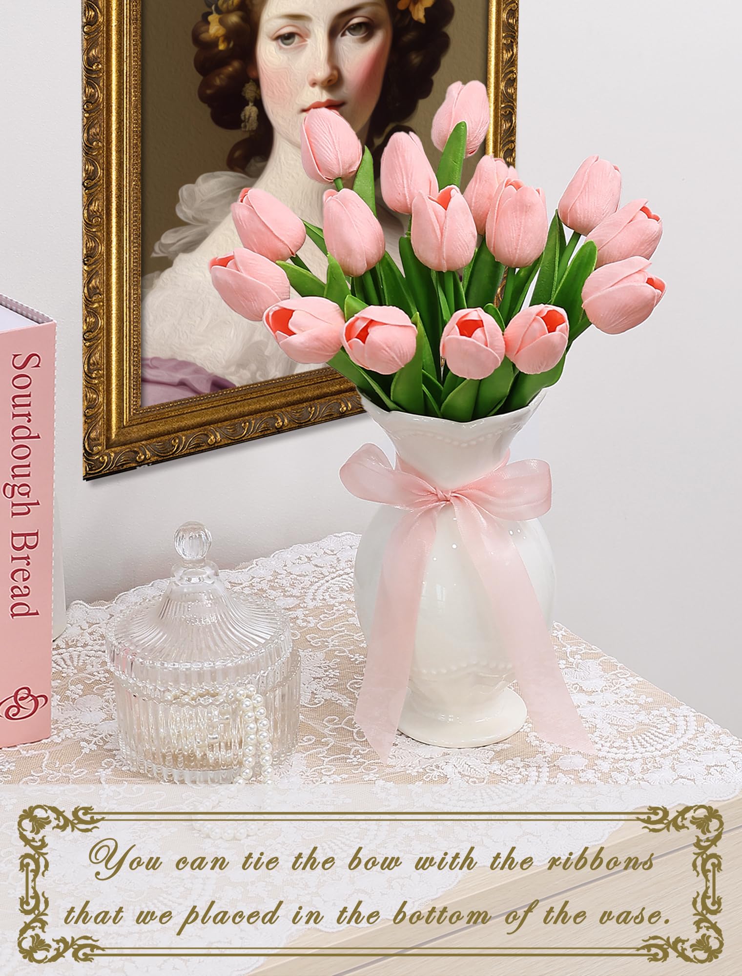 Pink Bow Coquette Bathroom Bedroom Room Decor, Cute Bow Ceramic Vase for Flowers Small