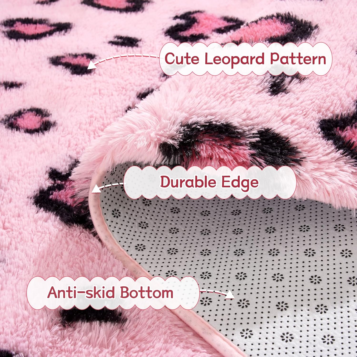 Leopard Rugs, Soft Bedroom Rugs - Fluffy Living Room Rugs, Girls Room Decor